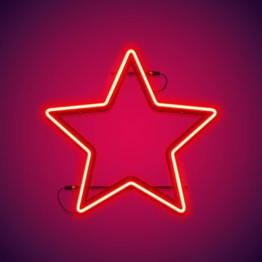 Kırmızı Neon Yıldız Şekli