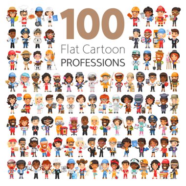 Professions Flat Characters Big Collection clipart