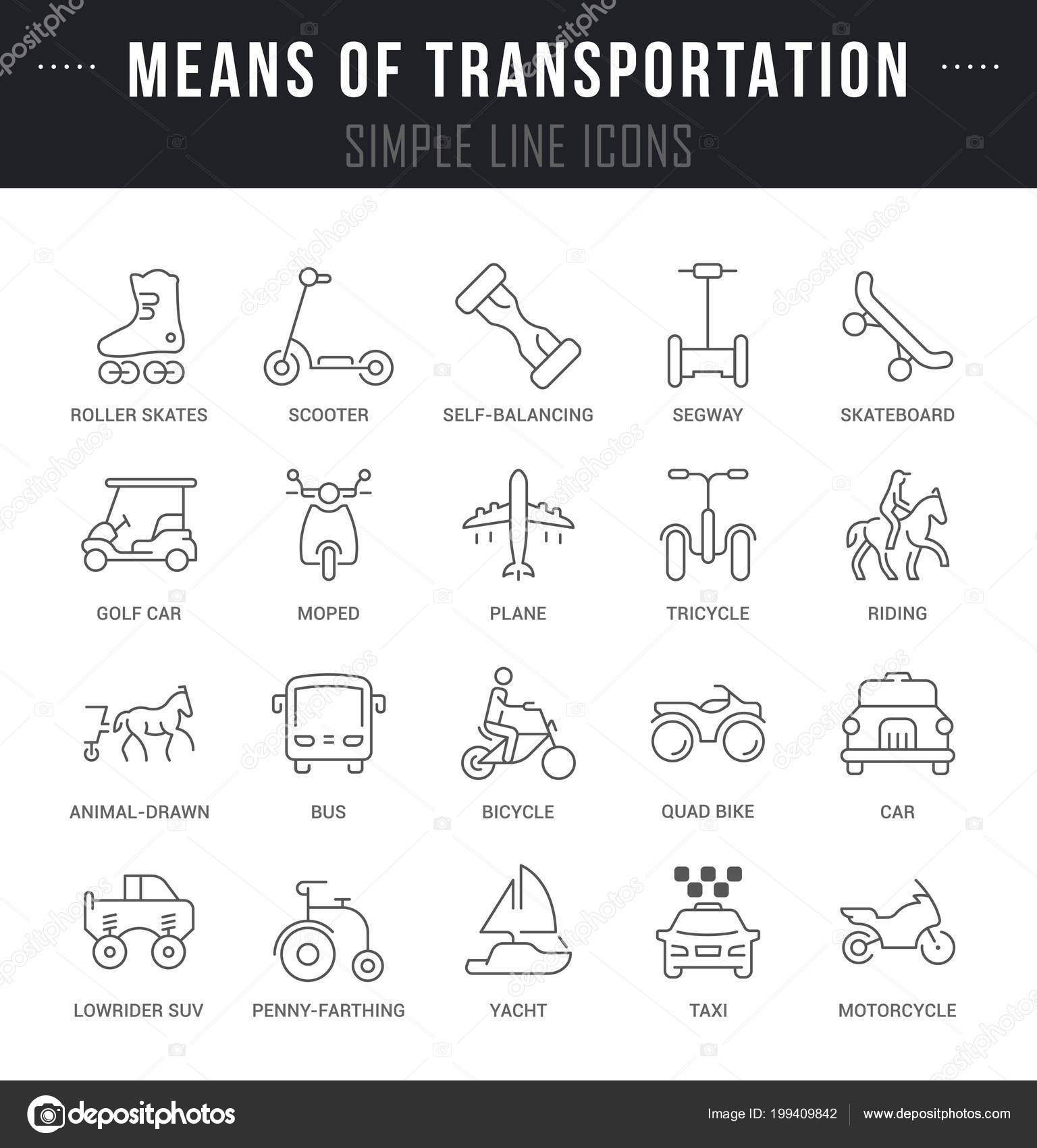 O Que é THE MEANS OF TRANSPORTATION em Português