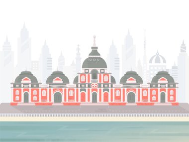 Saint-Petersburg Illustration. Vektör çizim için web sayfaları, afişler, posterler ve kartpostallar.