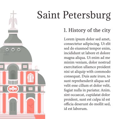 Saint-Petersburg Illustration. Vektör çizim için web sayfaları, afişler, posterler ve kartpostallar.