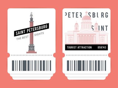 Saint-Petersburg biletleri resmi kümesi. 