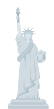 New York'taki özgürlük heykeli. Vektör çizim için web sayfaları, afişler, posterler ve kartpostallar.