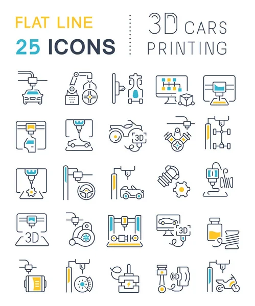 Conjunto Iconos Línea Vectorial Signo Símbolos Con Elementos Planos Impresión — Vector de stock