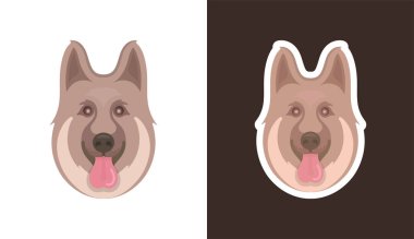 Alman çoban köpeğinin vektör çizimi.