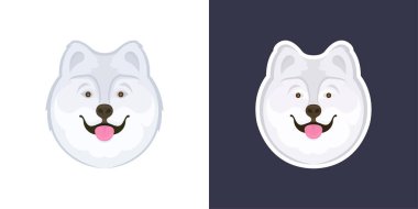 Samoyed köpek vektör çizim.