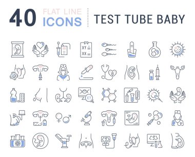 Vektör hat simgeler, işaret ve semboller bir dizi tüp bebek modern kavramları, web ve apps için düz unsurları ile. İnfographics logolar ve semboller koleksiyonu.