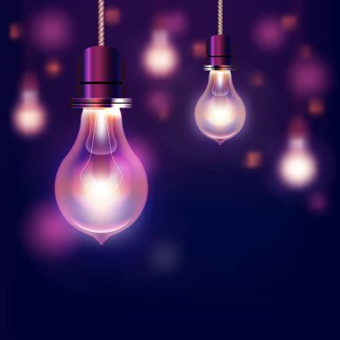 Vektör arka plan ışık ampuller ile