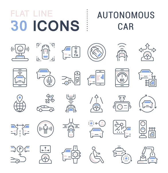 아이콘 세트의 자동차의 요소가 포함되어 통계학자들의 Logos Pictogram — 스톡 벡터