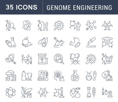 Vektör hat simgeler, işaret ve sembolleri genom mühendislik modern kavramları, web ve apps için kümesi. İnfographics elemanları, logolar ve semboller koleksiyonu.