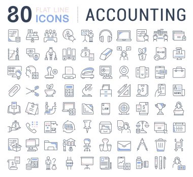 Modern konseptler, web ve uygulamalar için vektör çizgisi simgeleri kümesi. 