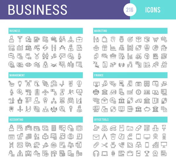 Conjunto Iconos Línea Vectorial Negocio Para Conceptos Modernos Web Aplicaciones — Archivo Imágenes Vectoriales