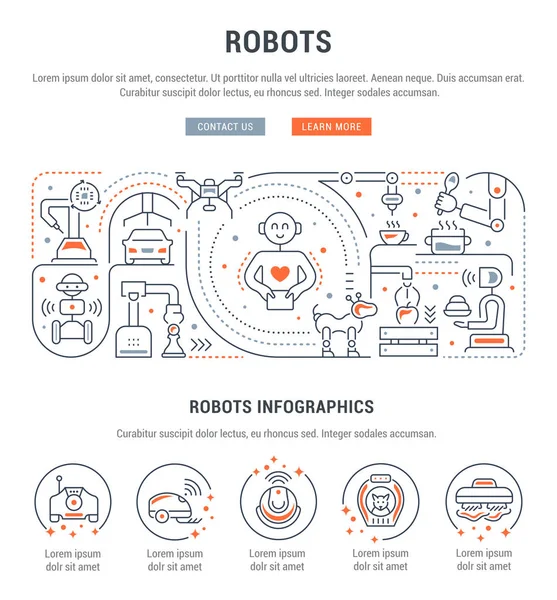 Linia Transparent Robotów Ilustracja Wektorowa Nowych Technologii — Wektor stockowy