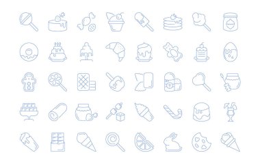 Vektör hat simgeler, işaret ve sembolleri tatlılar modern kavramları, web ve apps için kümesi. İnfographics elemanları, logolar ve semboller koleksiyonu.