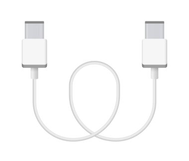 The realistic vector illustration of USB Type-c cable. Connector or plug for connecting and charging phones, mobile devices, computers, tv, tablets, and game consoles. clipart