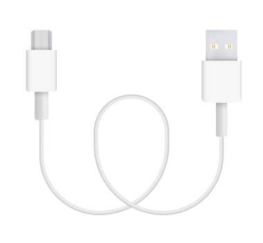 Mikro-Usb Usb 2.0 kablosu için gerçekçi vektör Illustration. Bağlayıcı veya bağlanması ve şarj telefonları, mobil cihazlar, bilgisayar, tv, tablet ve oyun konsolları için fiş.