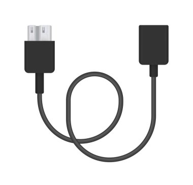Mikro usb 3.0 türü-b bağdaştırıcısına gerçekçi vektör Illustration. Bağlayıcı veya bağlanması ve şarj telefonları, mobil cihazlar, bilgisayar, tv, tablet ve oyun konsolları için fiş.