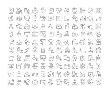 Vektör hat simgeler modern kavramları, web ve apps için eğitim kümesi.
