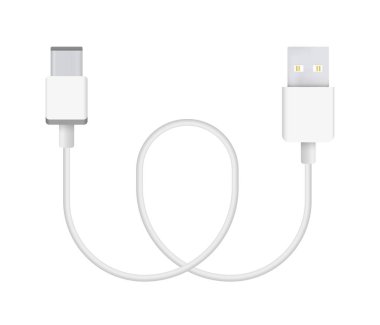 Gerçekçi vektör çizim + kablo. Bağlayıcı veya bağlanması ve şarj telefonları, mobil cihazlar, bilgisayar, tv, tablet ve oyun konsolları için fiş.