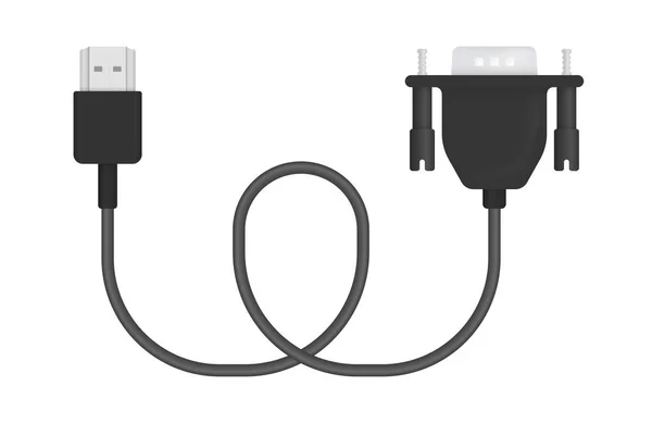 Ilustración Vectorial Realista Del Cable Hdmi Vga Conector Enchufe Para — Archivo Imágenes Vectoriales