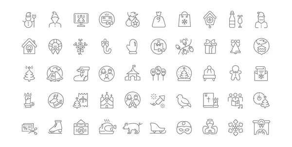 Set Vector Line Icons Christmas Modern Concepts Web Apps — Stock Vector