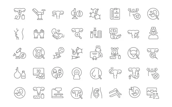 Set Vector Line Icons Gynecology Modern Concepts Web Apps — Stock Vector