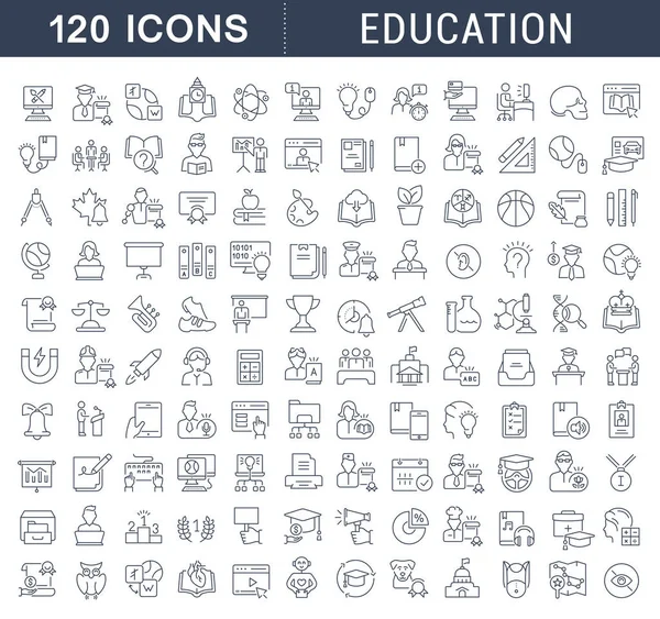 Conjunto Iconos Línea Vectorial Educación Para Conceptos Modernos Web Aplicaciones — Archivo Imágenes Vectoriales