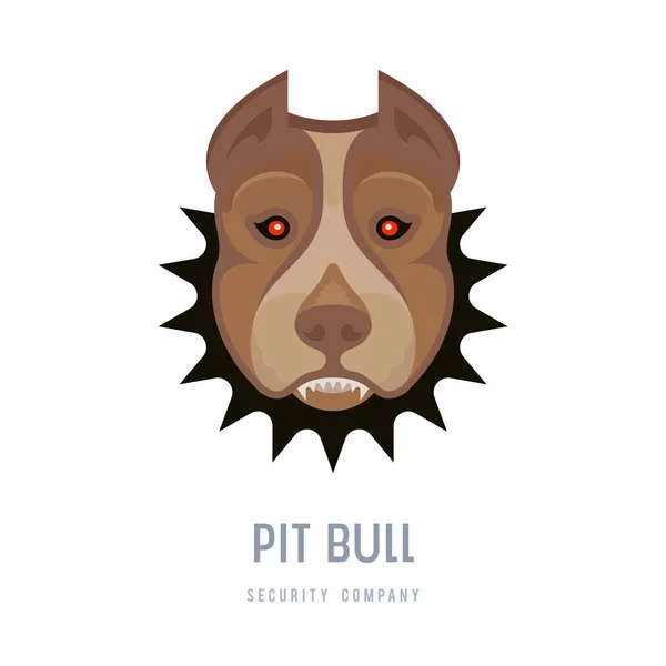 Vector Illustration Pit Bull Colorful Logotype Security Company — Stock Vector