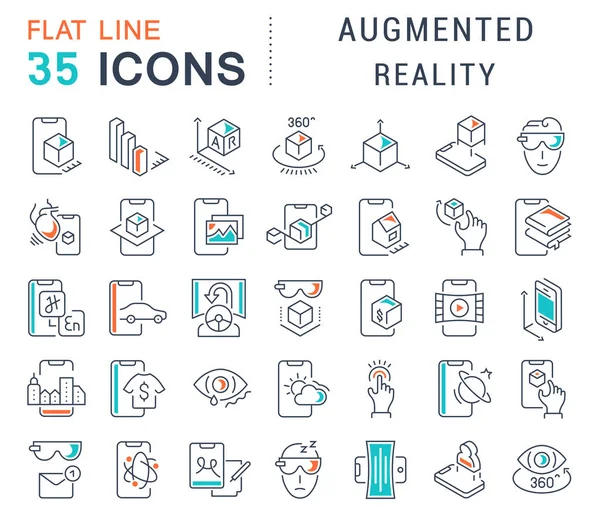 Set Von Vektorzeilensymbolen Der Erweiterten Realität Für Moderne Konzepte Web — Stockvektor