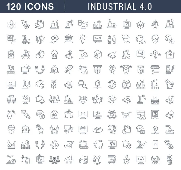 Conjunto Iconos Línea Vectorial Industrial Para Conceptos Modernos Web Aplicaciones — Vector de stock