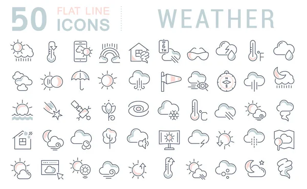 Ensemble Icônes Vectorielles Météo Pour Les Concepts Modernes Web Les — Image vectorielle