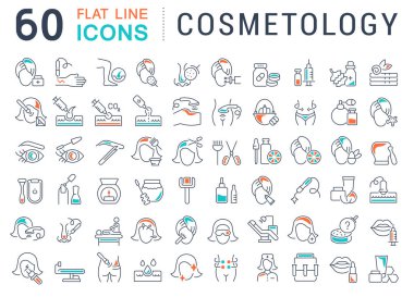 Set Vector Line Icons of Cosmetology. clipart