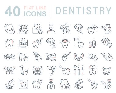 Set Vector Line Icons of Dentistry. clipart