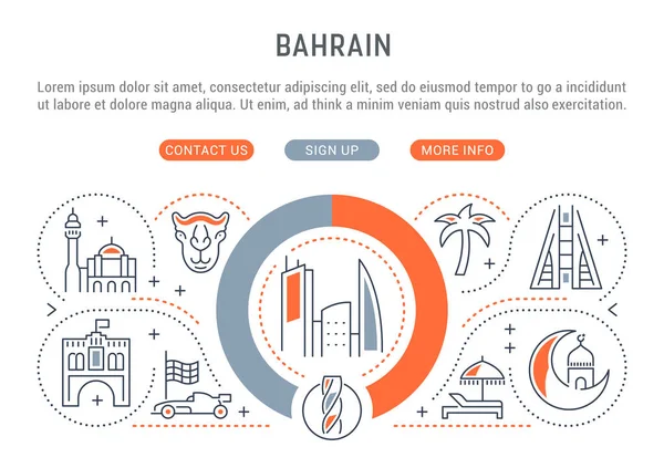 Banner vectorial de Bahréin . — Vector de stock