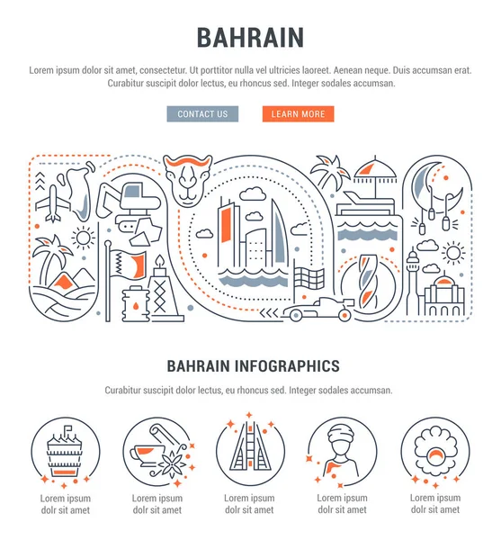 Banner vectorial de Bahréin . — Vector de stock