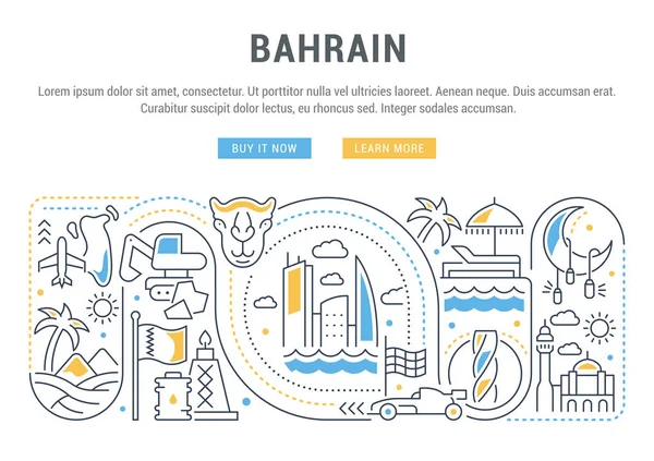 Banner vectorial de Bahréin . — Vector de stock