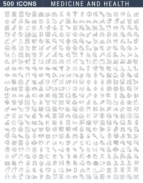 Tıp ve sağlık vektör çizgi simgeleri ayarlayın.