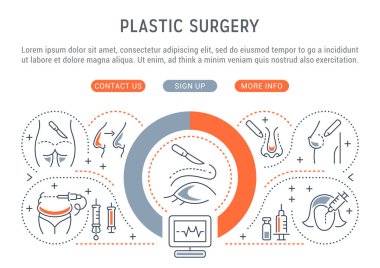 Plastik cerrahi doğrusal çizimi.