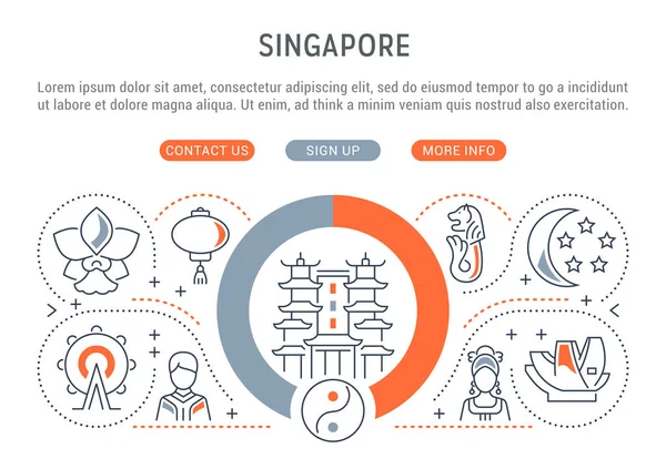 Ilustración vectorial de Singapur . — Vector de stock