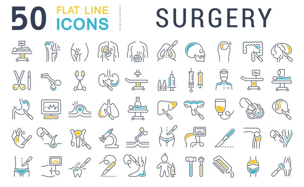 Cerrahi vektör çizgi simgeleri ayarlayın.