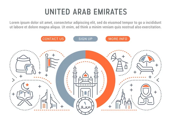 Ilustración vectorial de Emiratos Árabes Unidos . — Vector de stock