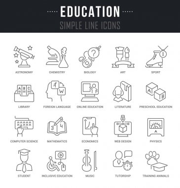 Eğitimin Vektör Çizgisi Simgelerini Ayarla.