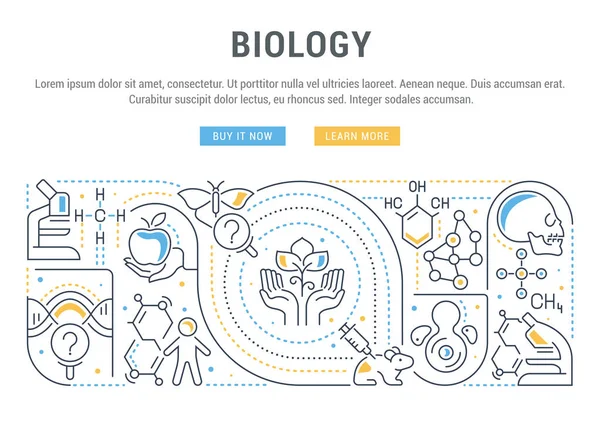 Bannière vectorielle de la biologie . — Image vectorielle