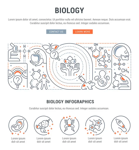 Bannière vectorielle de la biologie . — Image vectorielle