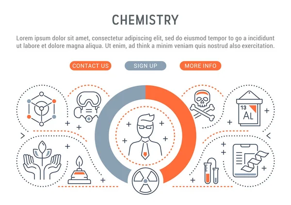 Bannière vectorielle de la chimie . — Image vectorielle