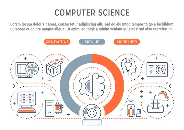 Banner vectorial de la informática . — Vector de stock