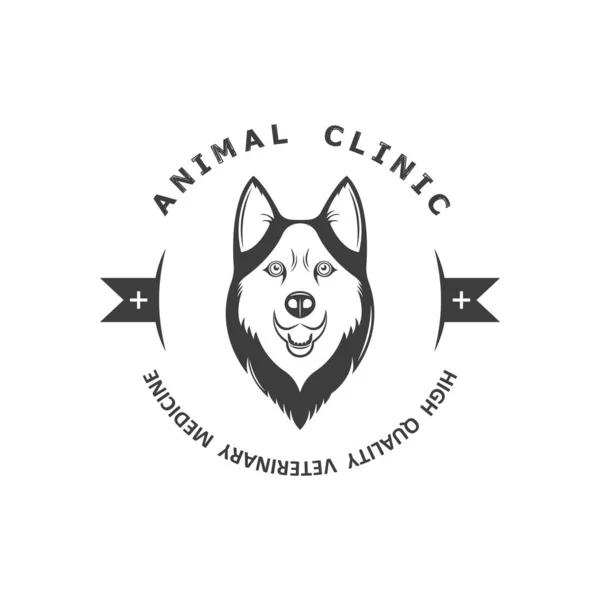 El Logotipo Vintage de la Clínica de Animales . — Archivo Imágenes Vectoriales