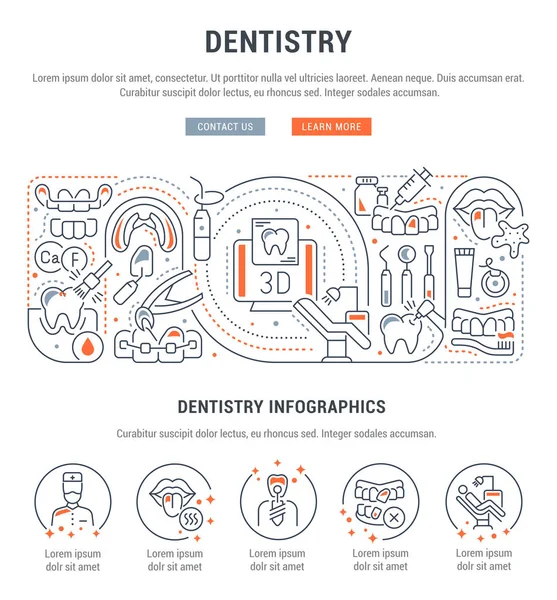 Ilustração vetorial da Odontologia . — Vetor de Stock