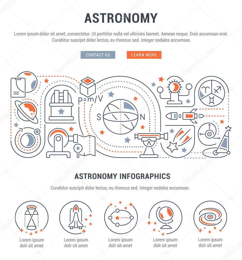 Vector Banner of the Astronomy.