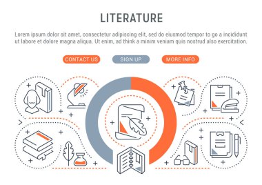 Vector Banner of the Literature. clipart